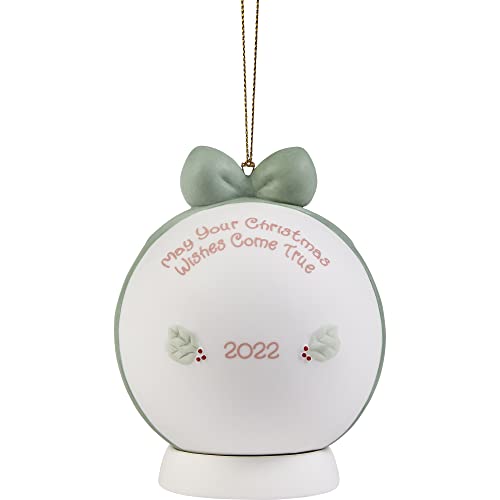 Precious Moments 221003 May Your Christmas Wishes Come True 2022 Dated Ball Bisque Porcelain Ornament