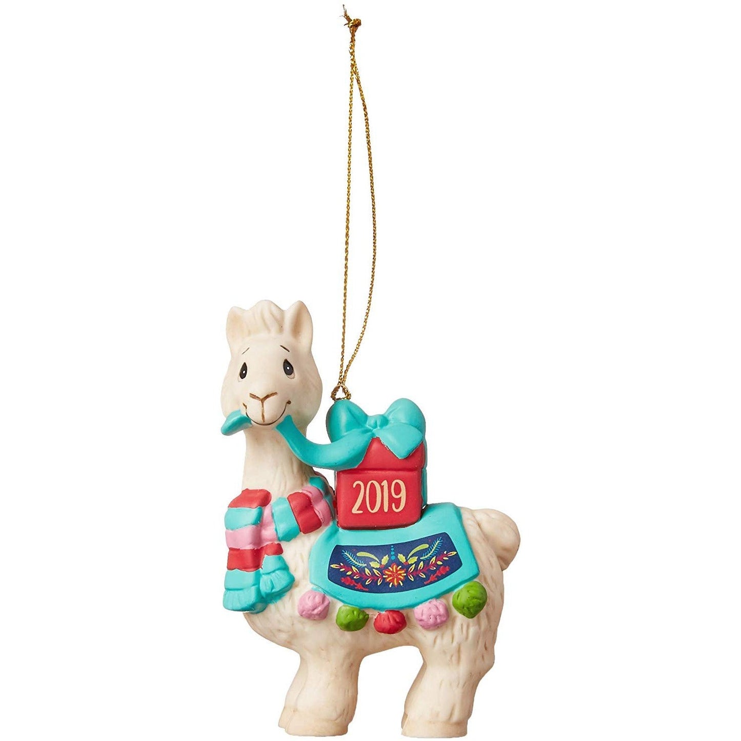 Precious Moments Llove You Llots 2019 Dated Bisque Porcelain Llama Christmas 191009 Ornament, One Size, Multi