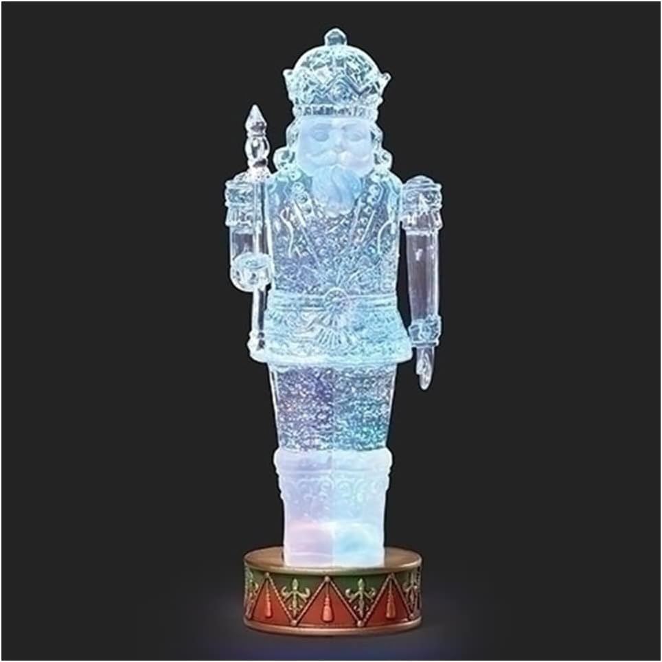 Roman Lighted Swirl Nutcracker with Drum Base Figurine, 12.5"