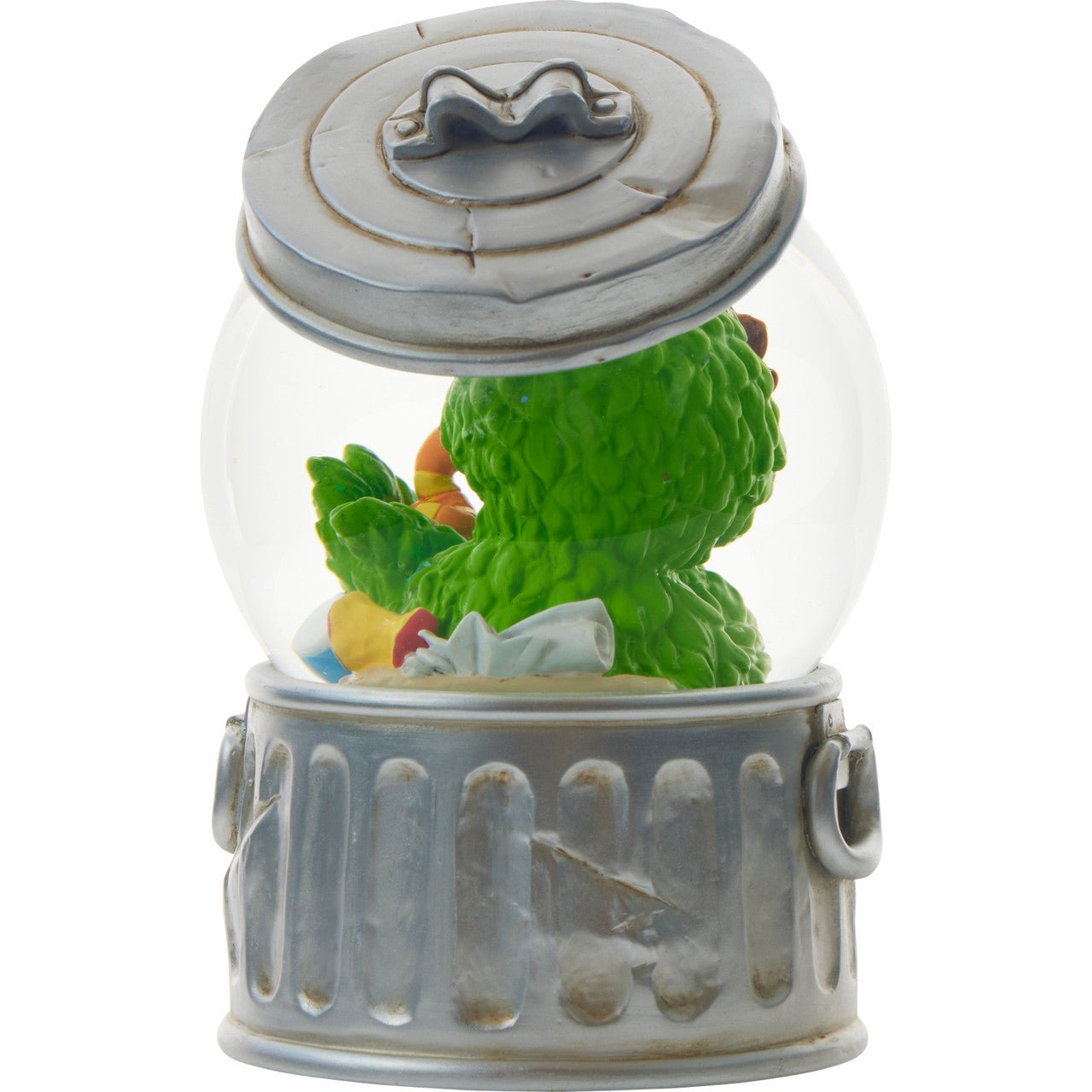 Sesame Street Oscar in Garbage Can Snow Globe