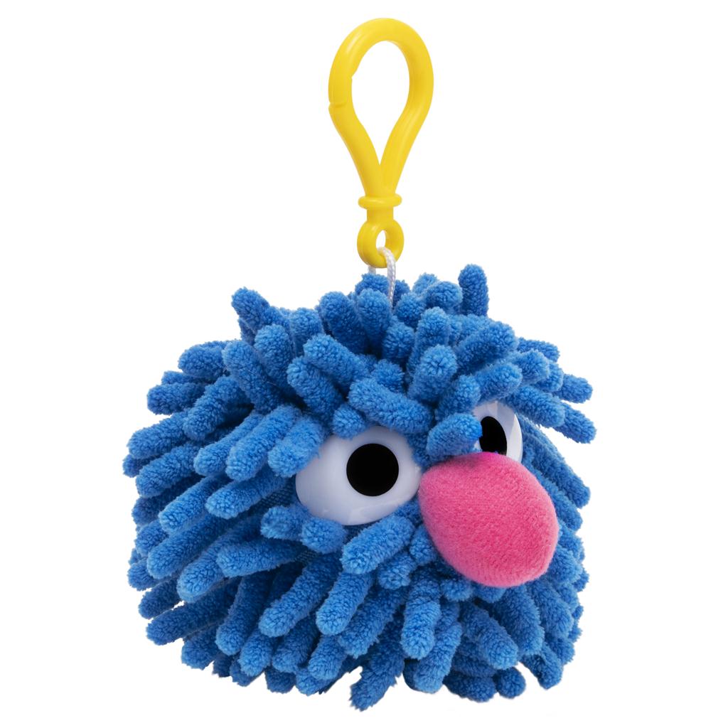 Sesame Street Plush Grover Fuzzy Pom Backpack Clip, 2.5"