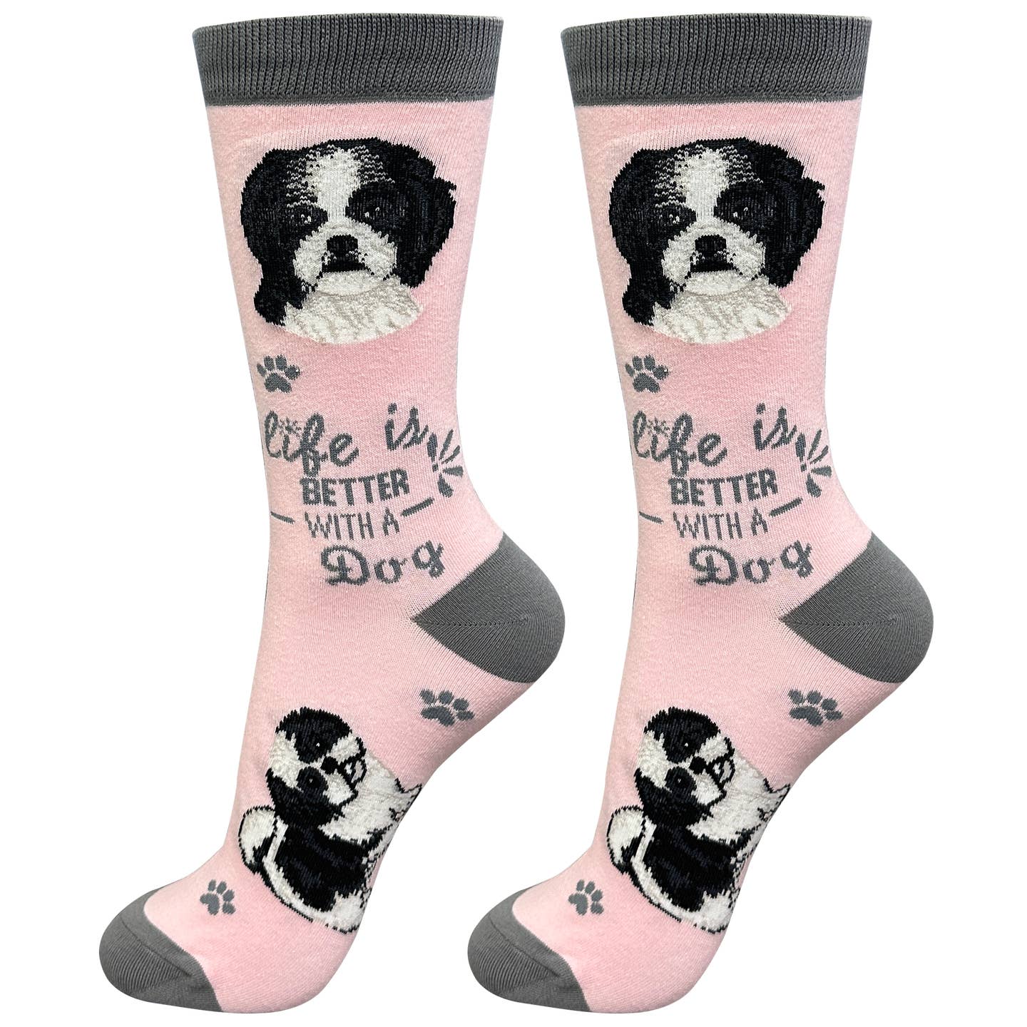 Shih Tzu Black Socks