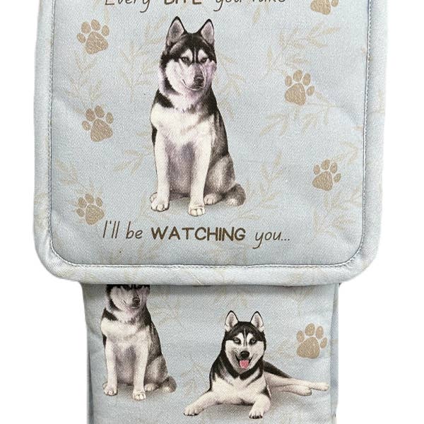 Siberian Husky Oven Mitt Set