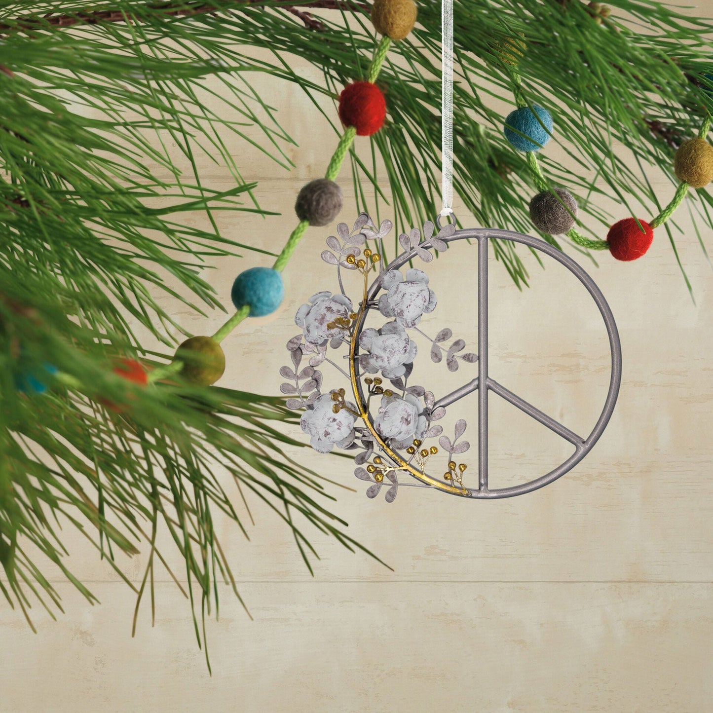 Signature Peace Symbol Premium Metal Hallmark Ornament
