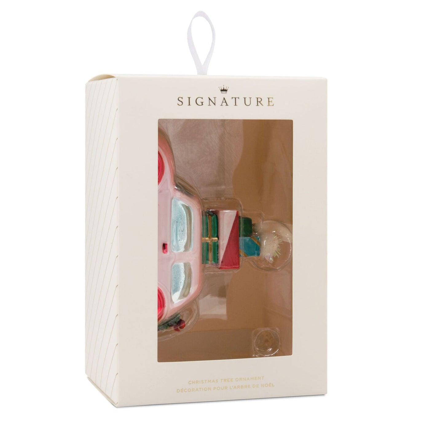 Signature Pink Car with Presents Blown Glass Hallmark Ornament
