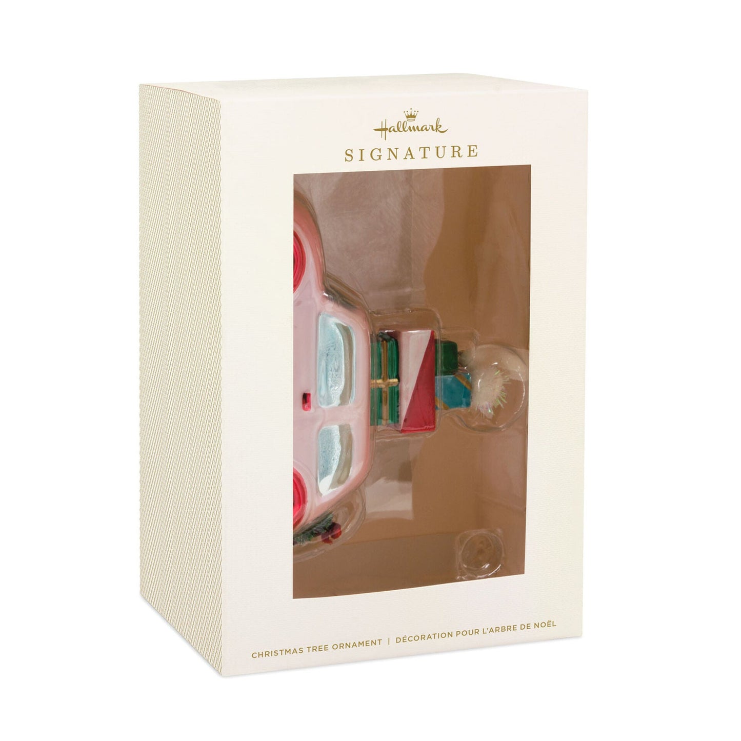 Signature Pink Car With Presents Premium Blown Glass Hallmark Ornament
