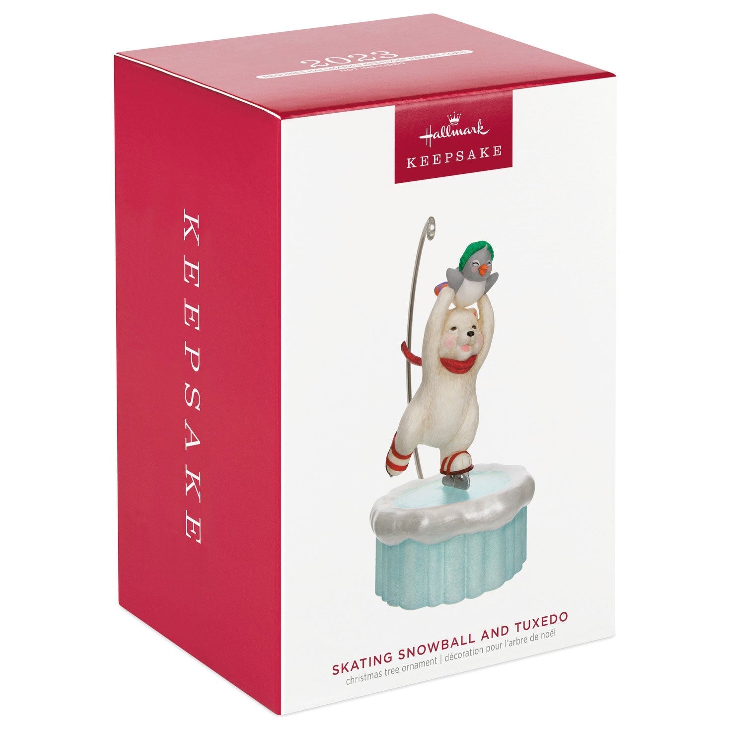Skating Snowball and Tuxedo, 2023 Keepsake Ornament With Motion