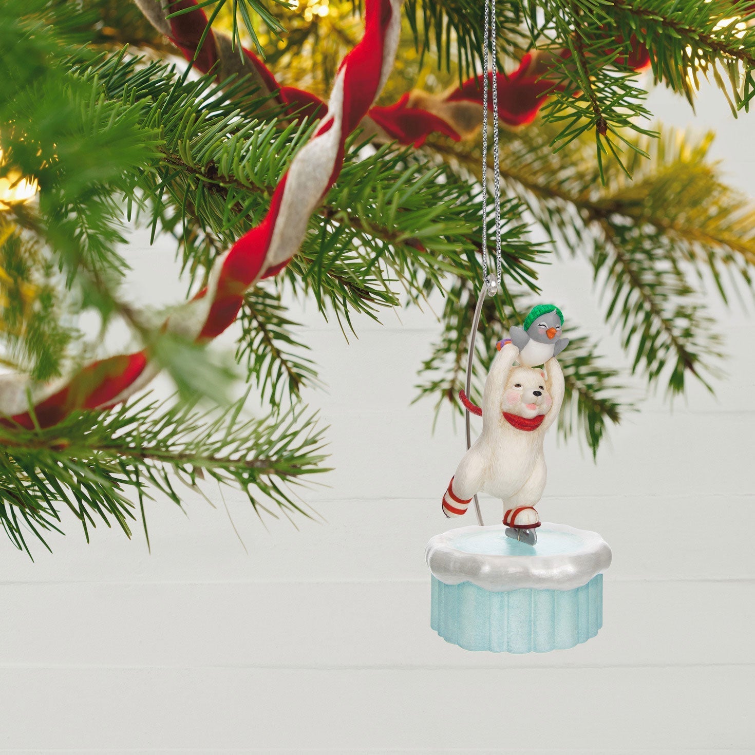 Skating Snowball and Tuxedo, 2023 Keepsake Ornament With Motion