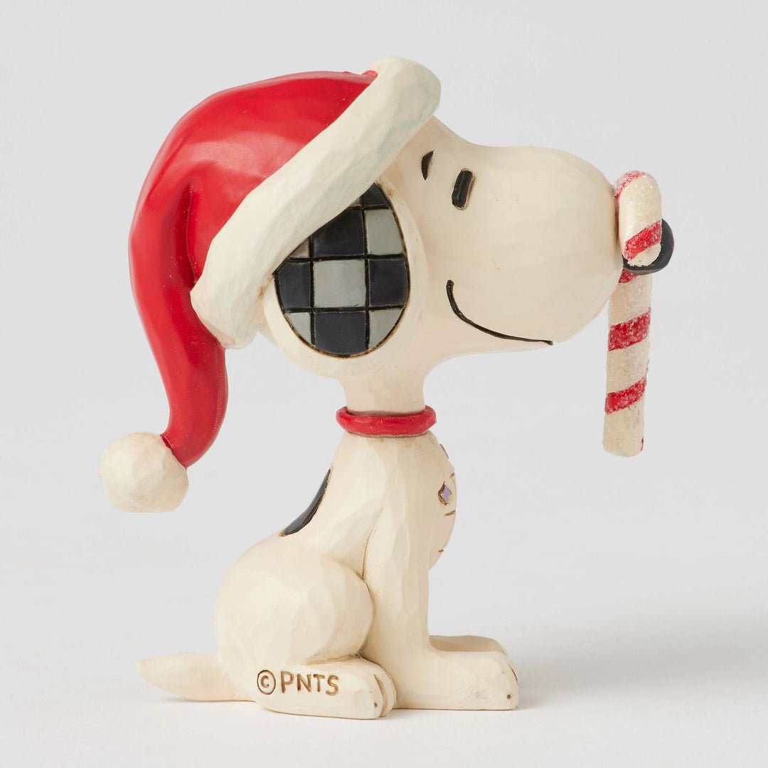 Snoopy Glitter Candy Cane Mini Figurine, 2.75 Inch