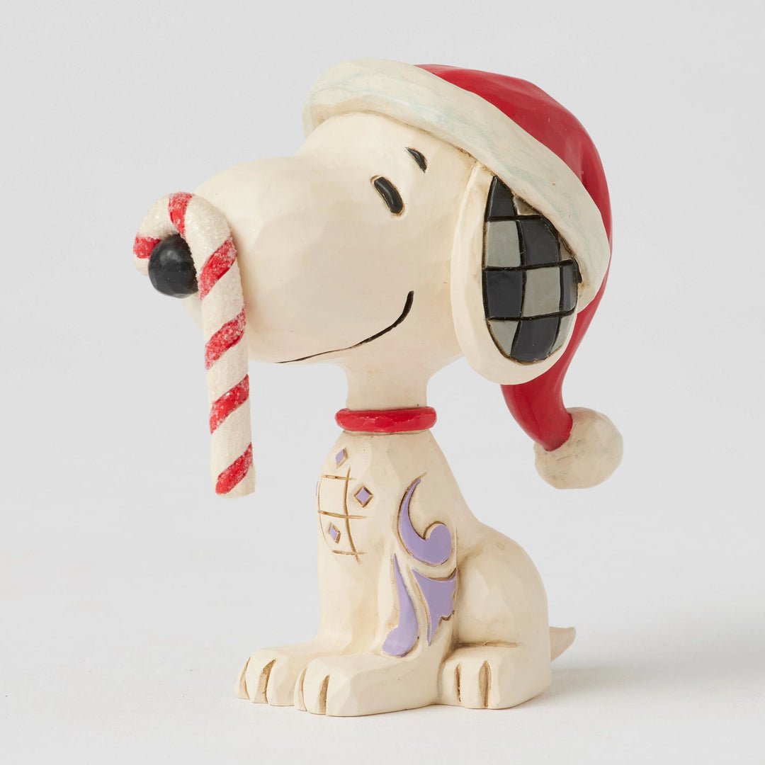 Snoopy Glitter Candy Cane Mini Figurine, 2.75 Inch