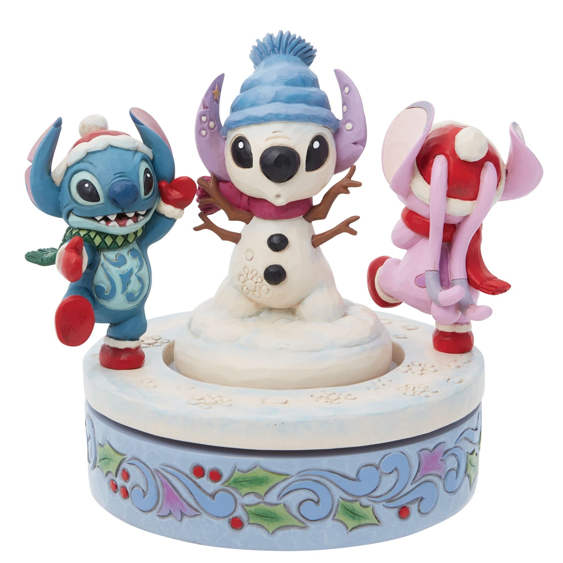 "Snowy Shenanigans" Stitch & Angel Building a Snowman
