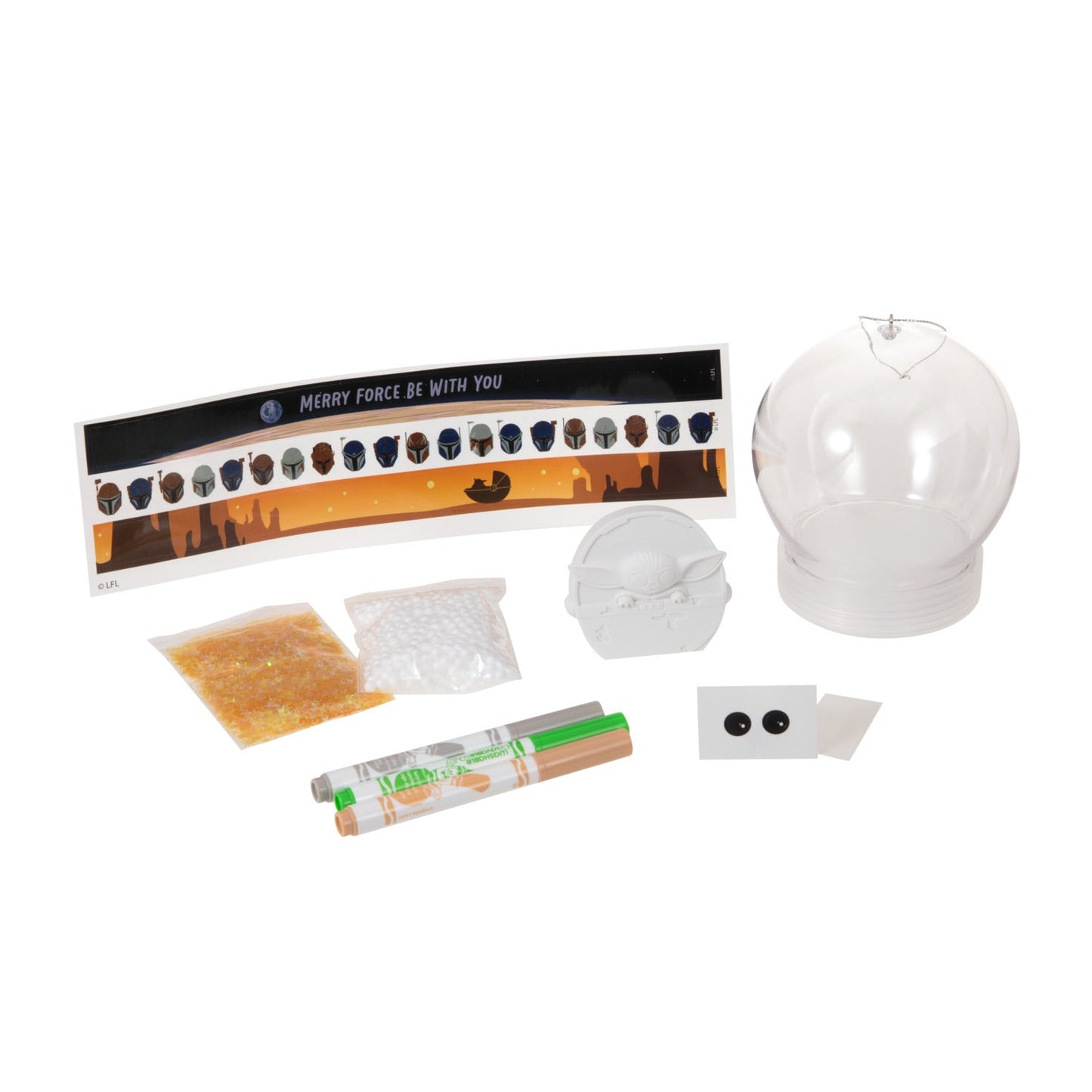 Star Wars: The Mandalorian Grogu Build-Your-Own Crayola Snow Globe Hallmark Ornament Kit