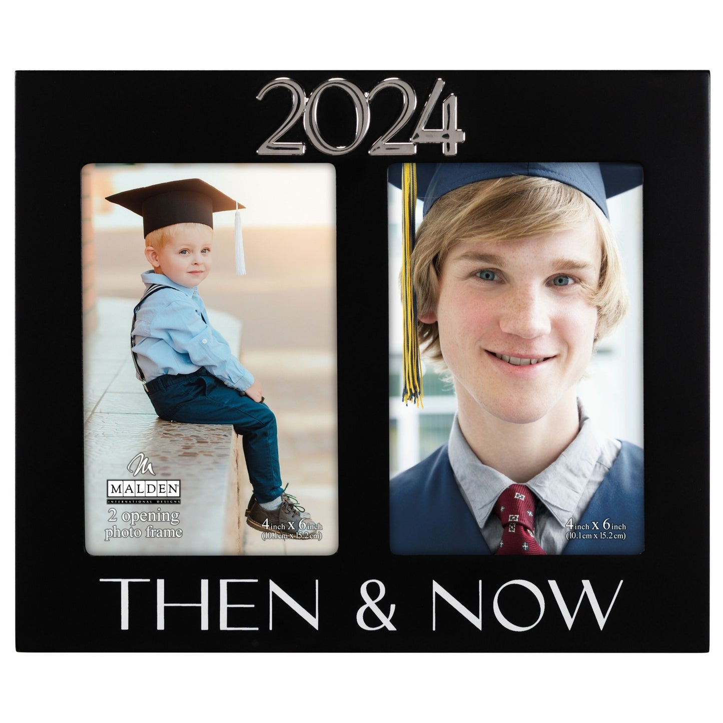 Then and Now 2024 Graduate Double Frame Holds 2 4"x6" Photos
