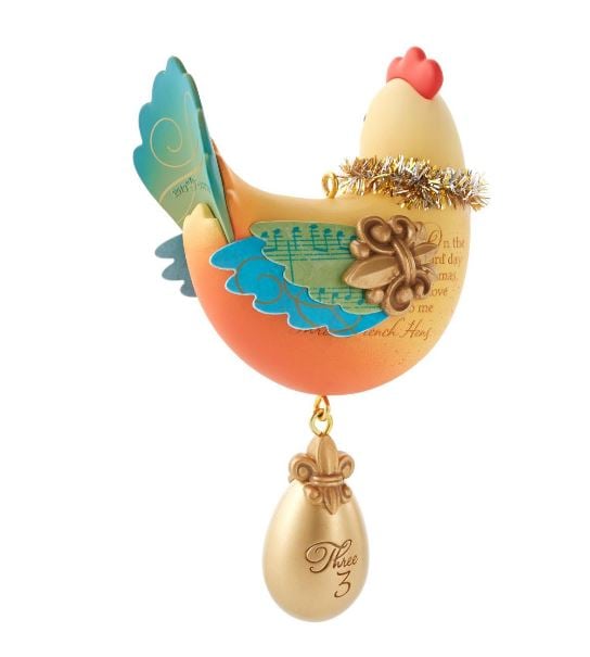 Three French Hens #3 Twelve Days of Christmas 2013 Keepsake Ornament