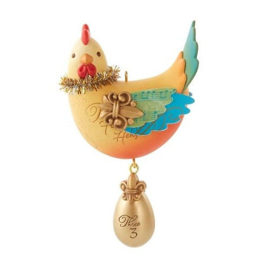 Three French Hens #3 Twelve Days of Christmas 2013 Keepsake Ornament