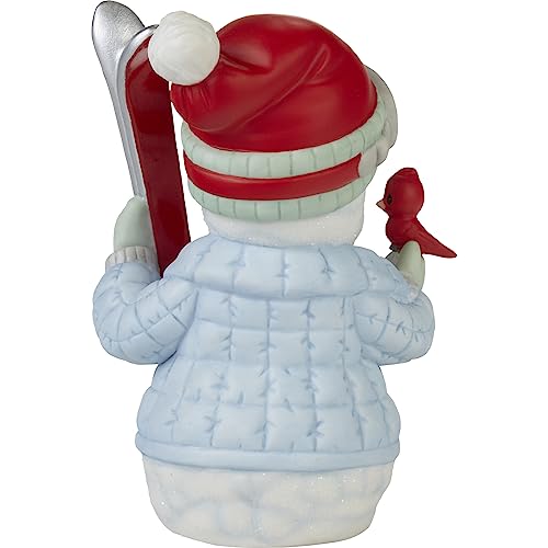 ‘Tis The Ski-Son to Be Jolly Annual Snowman Bisque Porcelain Figurine