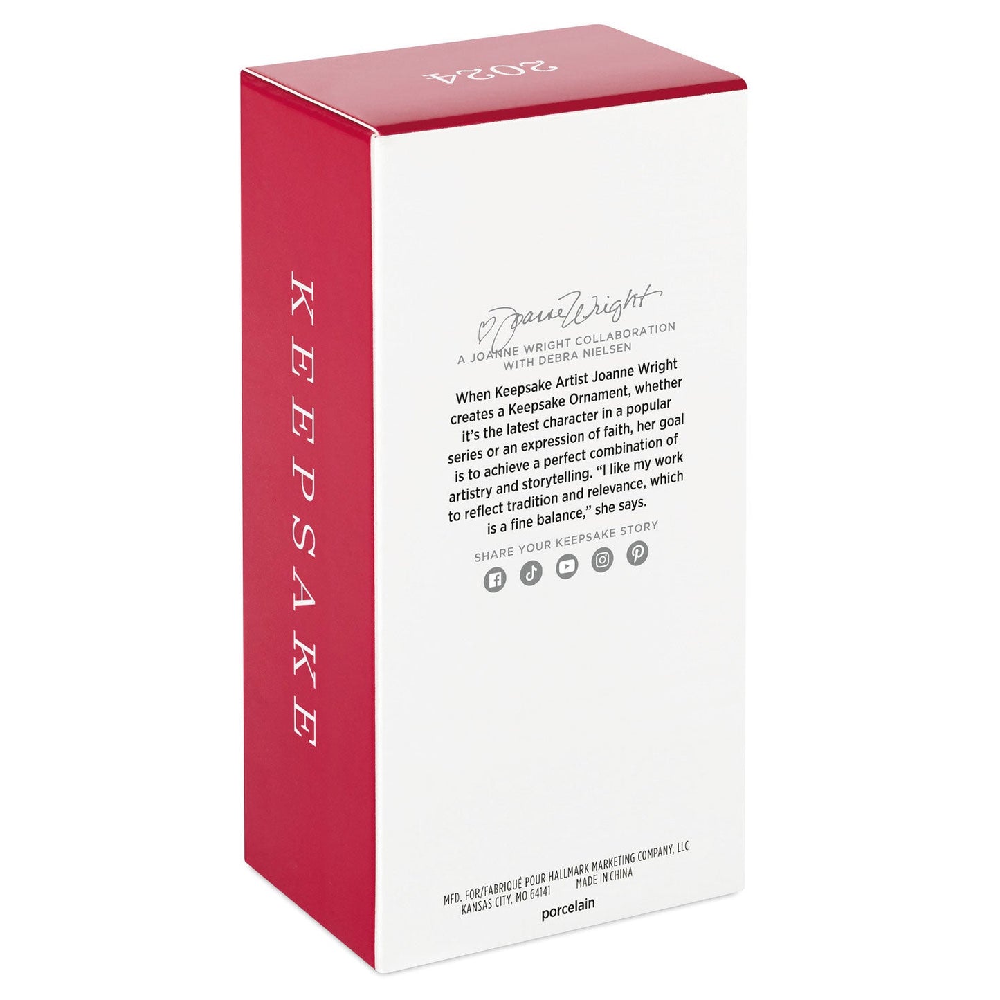 Vintage Reindeer Porcelain 2024 Keepsake Ornament