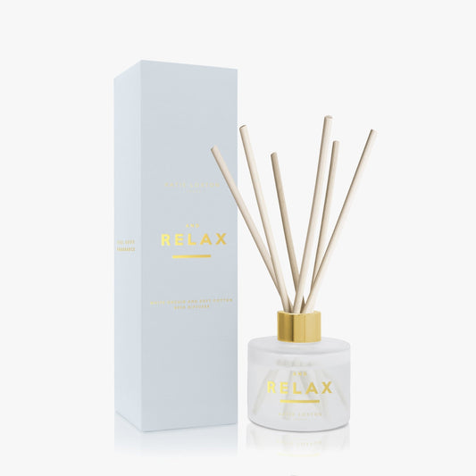 White Orchid And Soft Cotton 'And Relax' Sentiment Reed Diffuser, 3.4 fl. oz