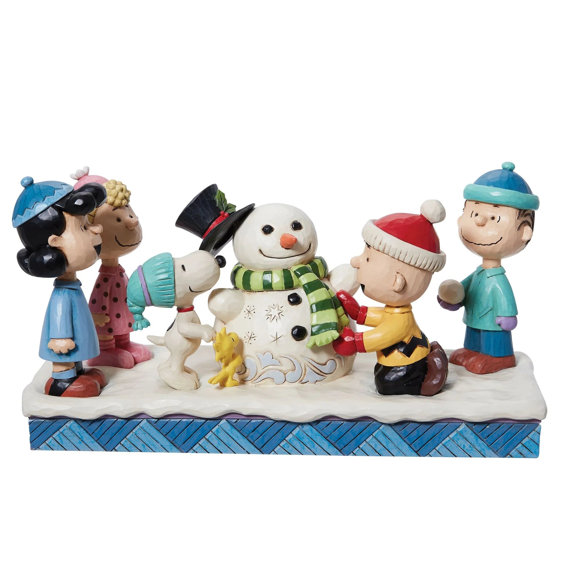 "Winter Fun" Peanuts Gang Building Snowman Figurine
