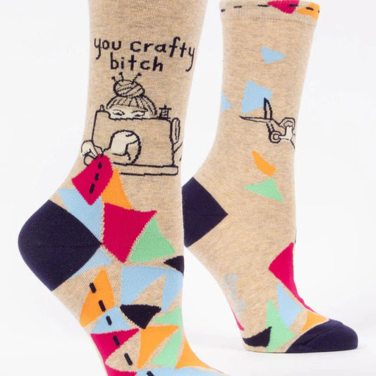 You Crafty Bitch Crew Sock