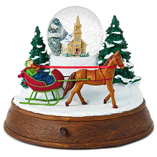 Hallmark Christmas in Evergreen Sleigh Ride Musical Snow Globe with Light Snow Globes