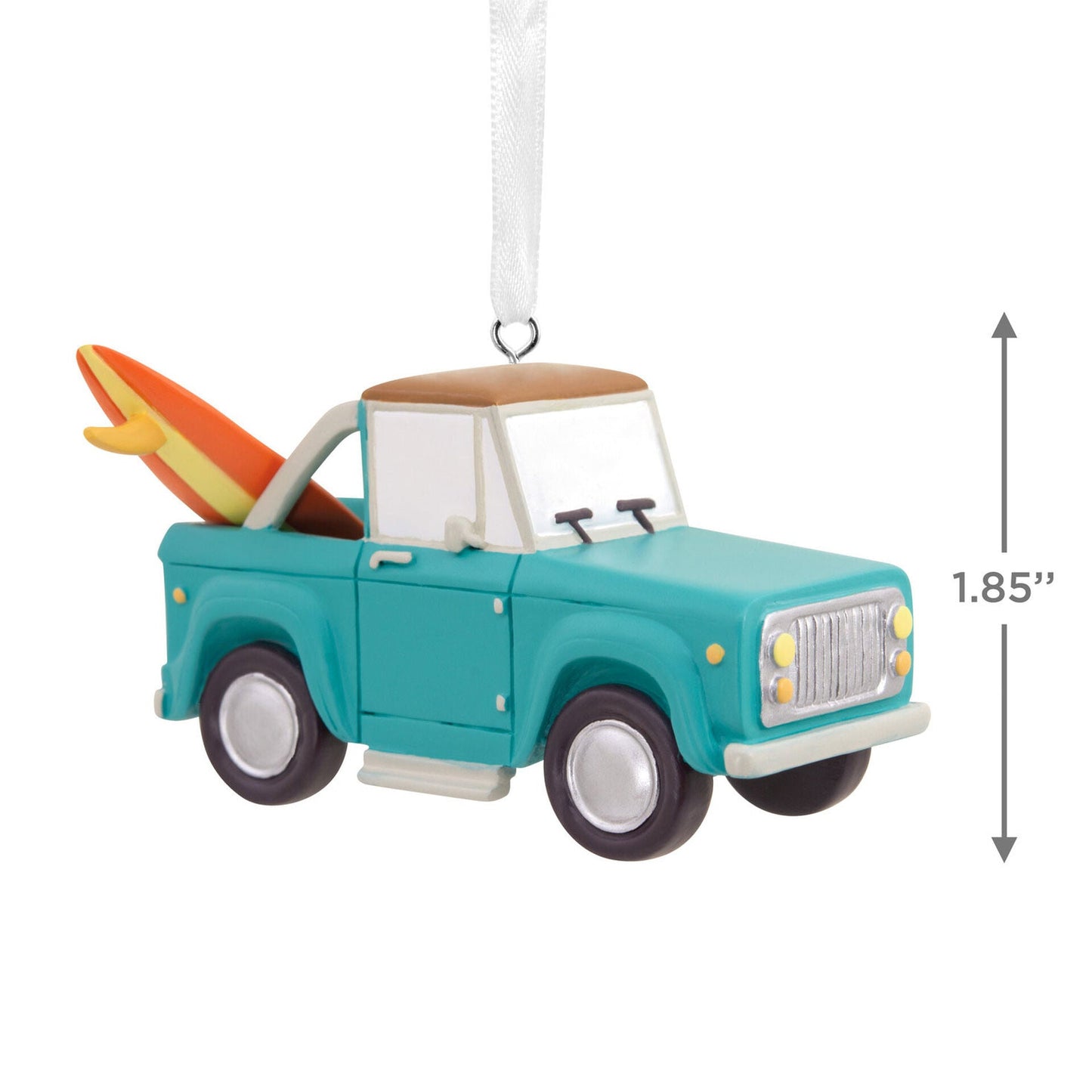 Beach Car With Surfboard Tree Trimmer Ornament