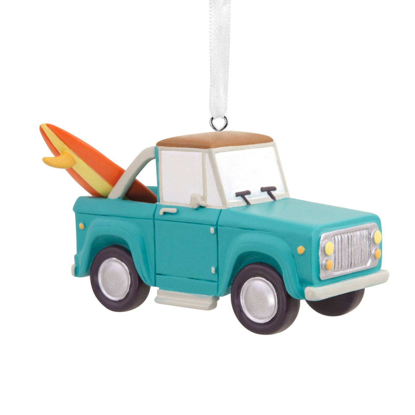 Beach Car With Surfboard Tree Trimmer Ornament