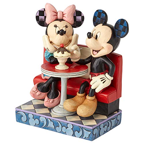 Disney Traditions by Jim Shore Mickey and Minnie Mouse Soda Shop Figurine, 6.25 Inch