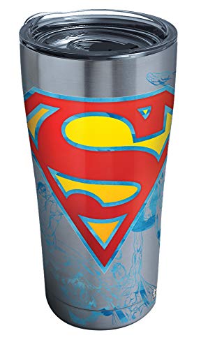 Tervis DC Comics-Superman Lineage Stainless Steel Insulated Tumbler with Lid, 20 oz, Silver