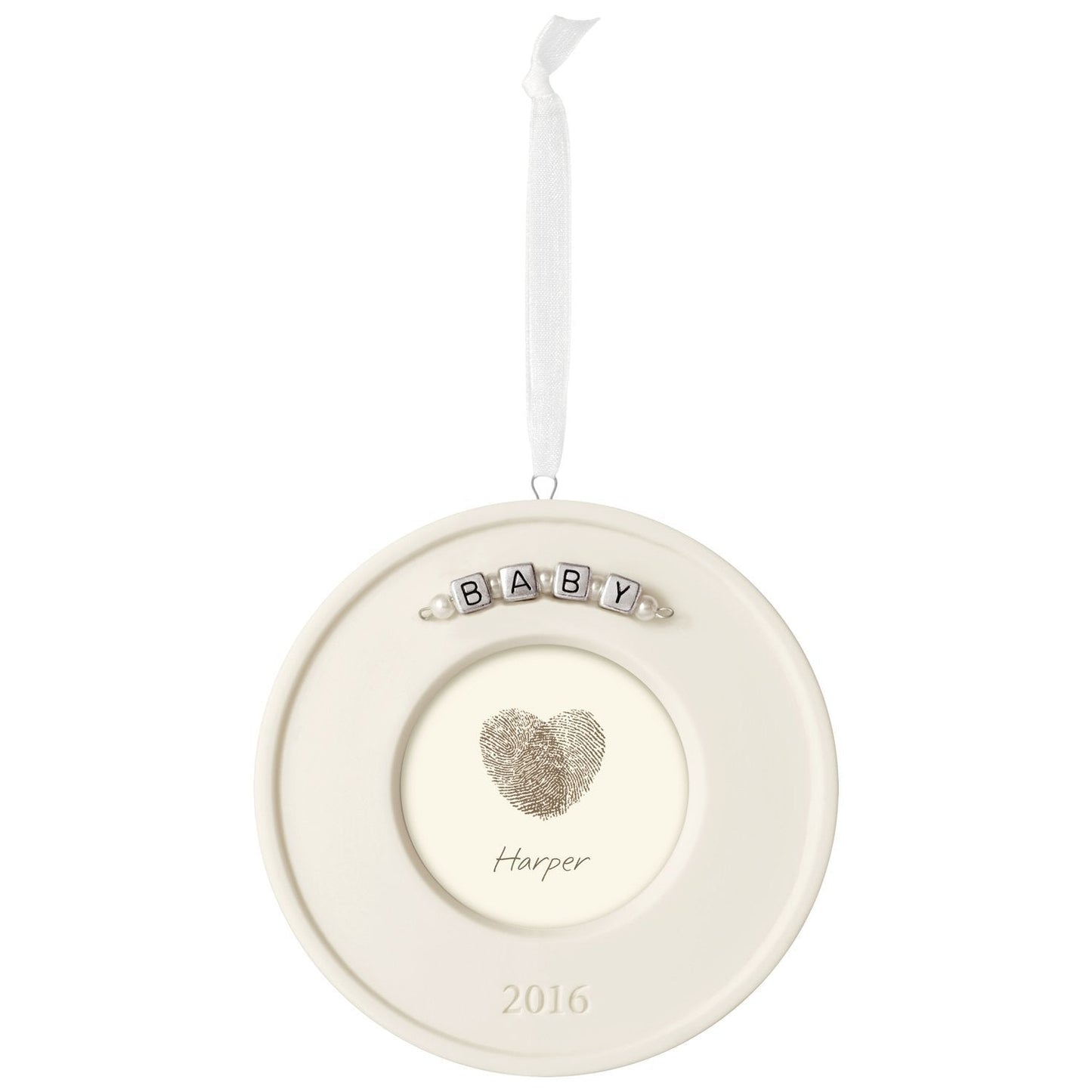 Fingerprint Ornament Kit Christmas Ornament Baby's Fingerprint Dated 2016 Hallmark Keepsake Ornament