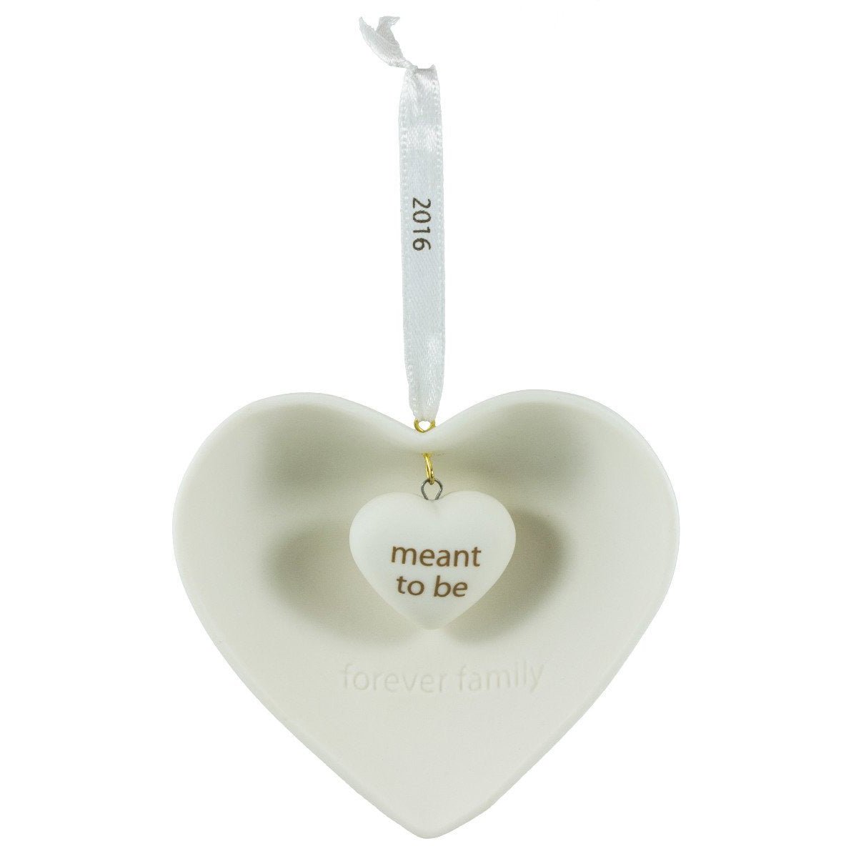 Hallmark Keepsake 2016 Forever Family Porcelain Heart Adoption Ornament