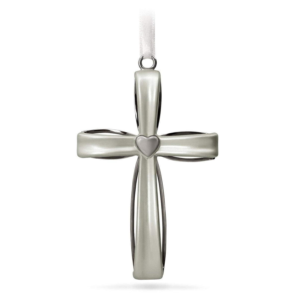 Hallmark Keepsake Christmas Ornament 2018 Year Dated Sacred Heart Cross Metal Ornament