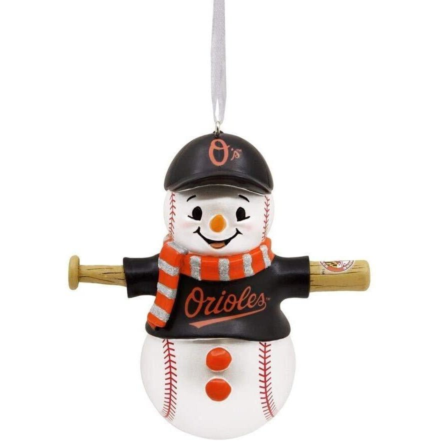 Hallmark MLB Baltimore Orioles Baseball Snowman Ornament