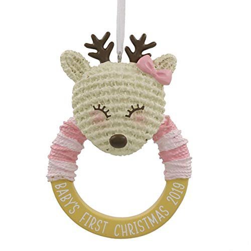 HMK Hallmark Baby Girl's First Christmas Dated 2019 Tree Trimmer Ornament