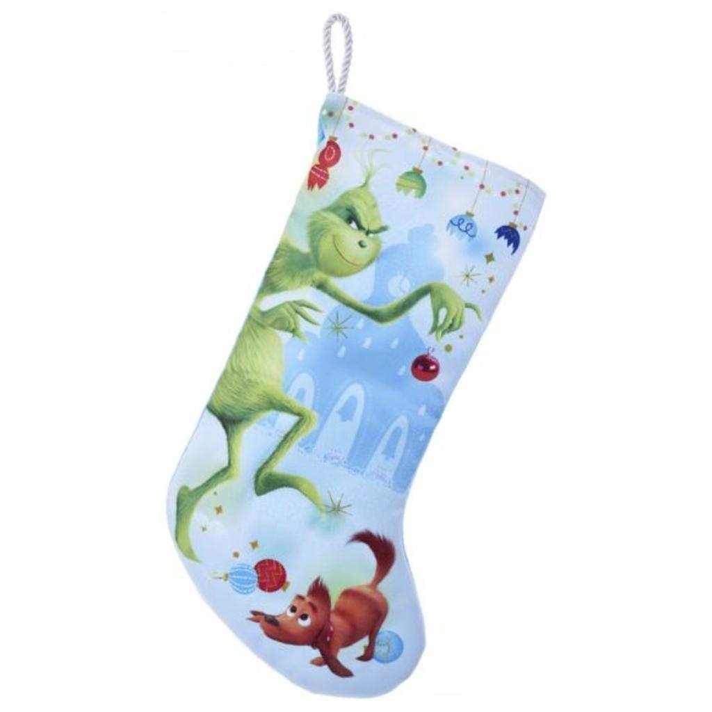 Kurt Adler 19" Naughty Grinch w/Glitter Satin Christmas Stocking
