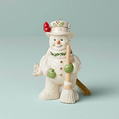 Lenox 2023 Snowman with Broom Ornament