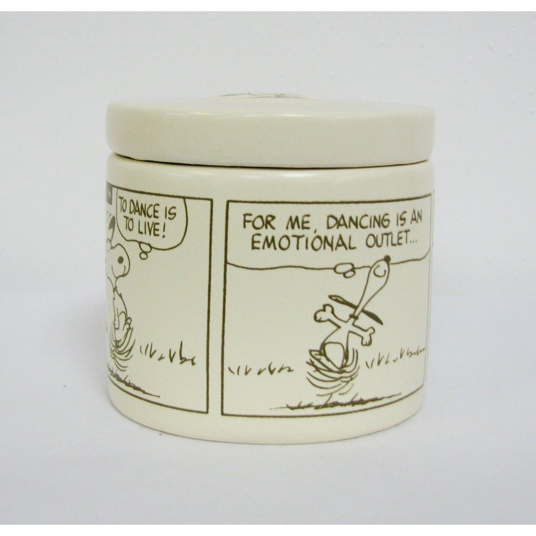 Peanuts Snoopy Comic Strip Ceramic Round Trinket Box