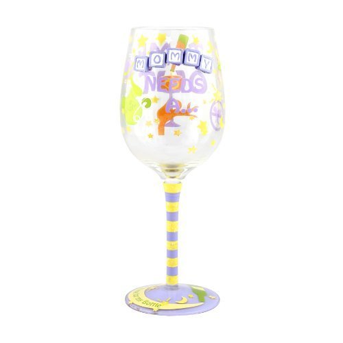 Top Shelf "Mommy Needs a Time Out" Funny Wine Glass ; Humorous Gift Ideas for New Mothers ; Red or White Wine Glass for Sister, Aunt, or Best Friend