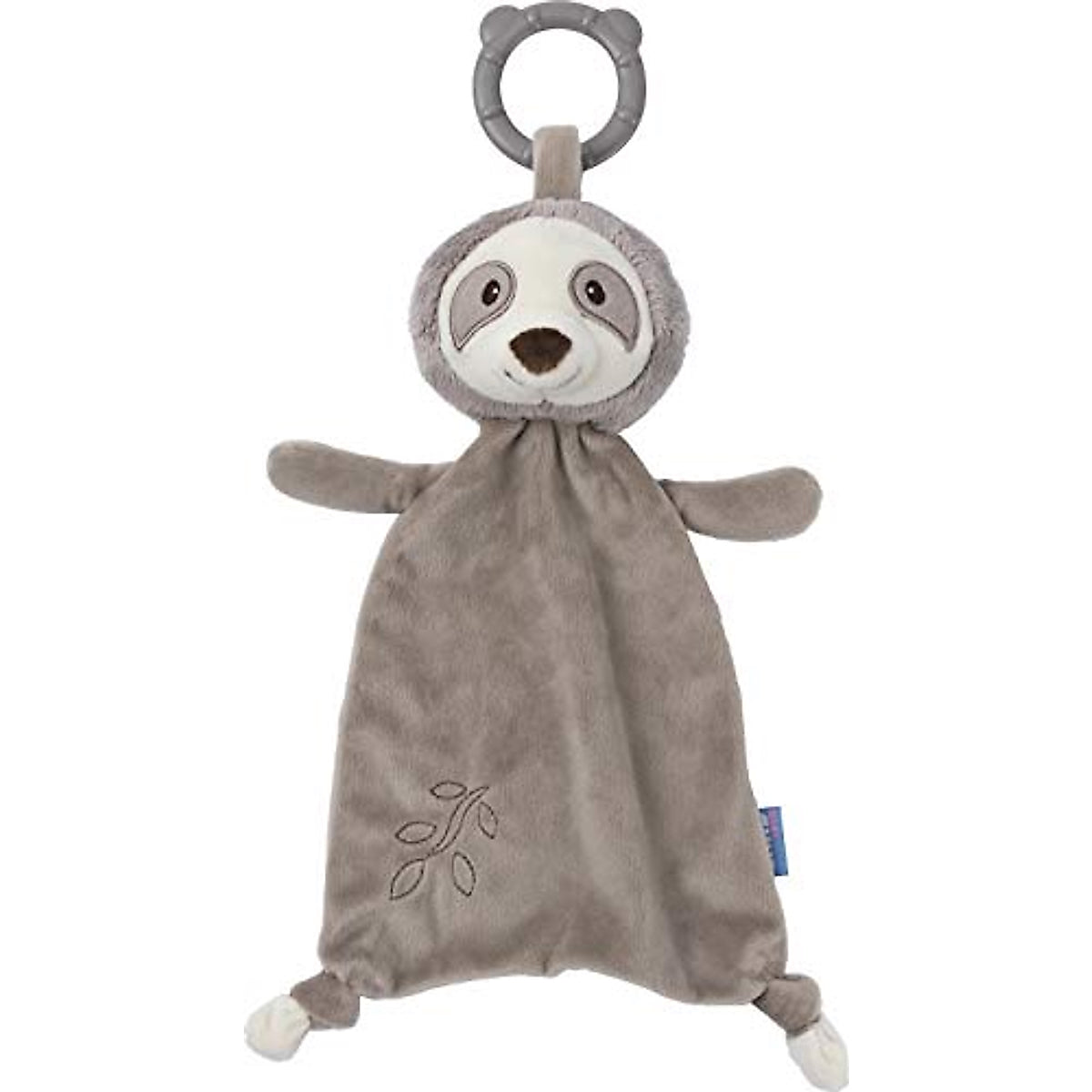 Gund Baby Toothpick Reese Sloth Teether Lovey Plush Security Blanket, Gray
