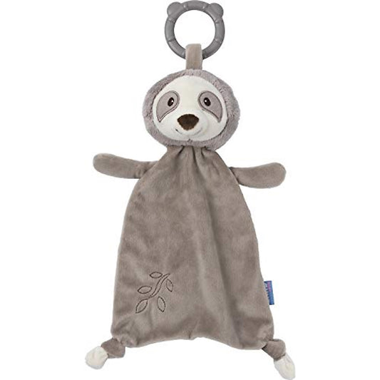Gund Baby Toothpick Reese Sloth Teether Lovey Plush Security Blanket, Gray