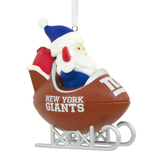Hallmark NFL New York Giants Santa Football Sleigh Christmas Ornament