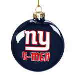 New York Giants Blown Glass Ornament