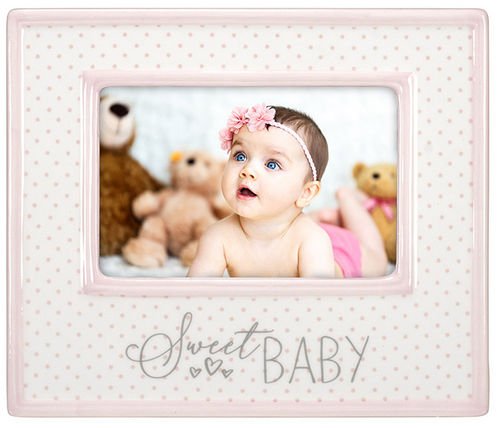 4X6 Pink Sweet Baby Ceramic Frame
