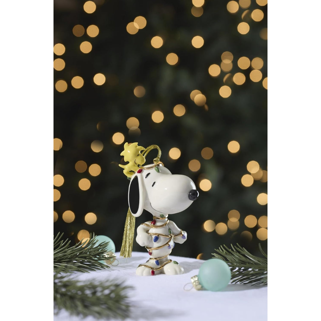 Lenox 2026 Snoopy Tangled in Lights Ornament