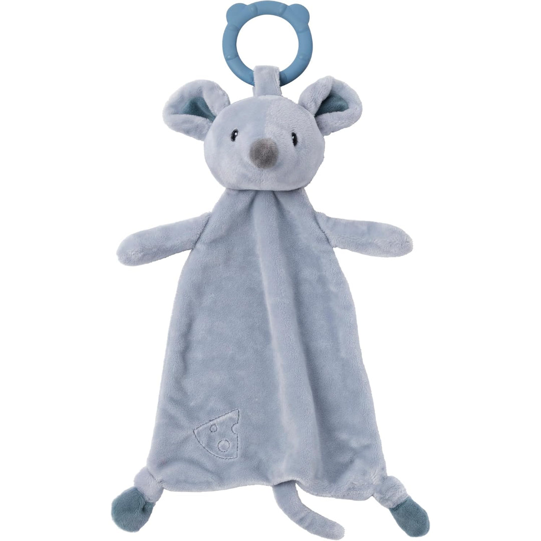 Gund Baby Toothpick Spencer Mouse Teether Lovey Plush Security Blanket, Blue