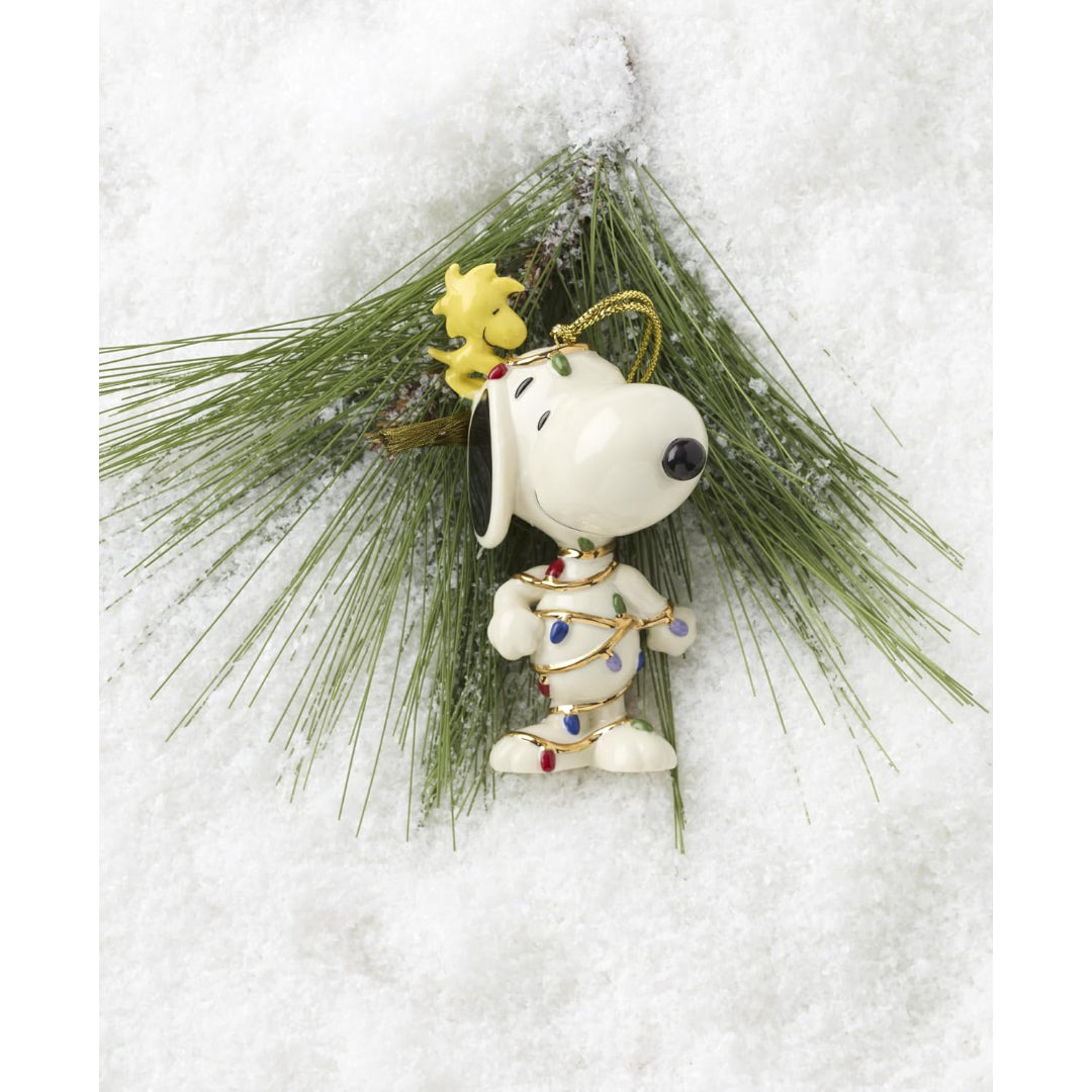 Lenox 2026 Snoopy Tangled in Lights Ornament
