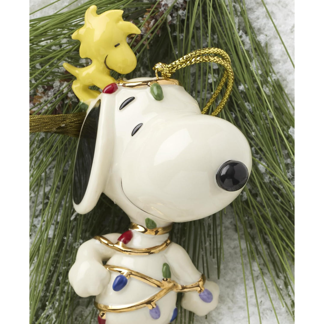 Lenox 2026 Snoopy Tangled in Lights Ornament