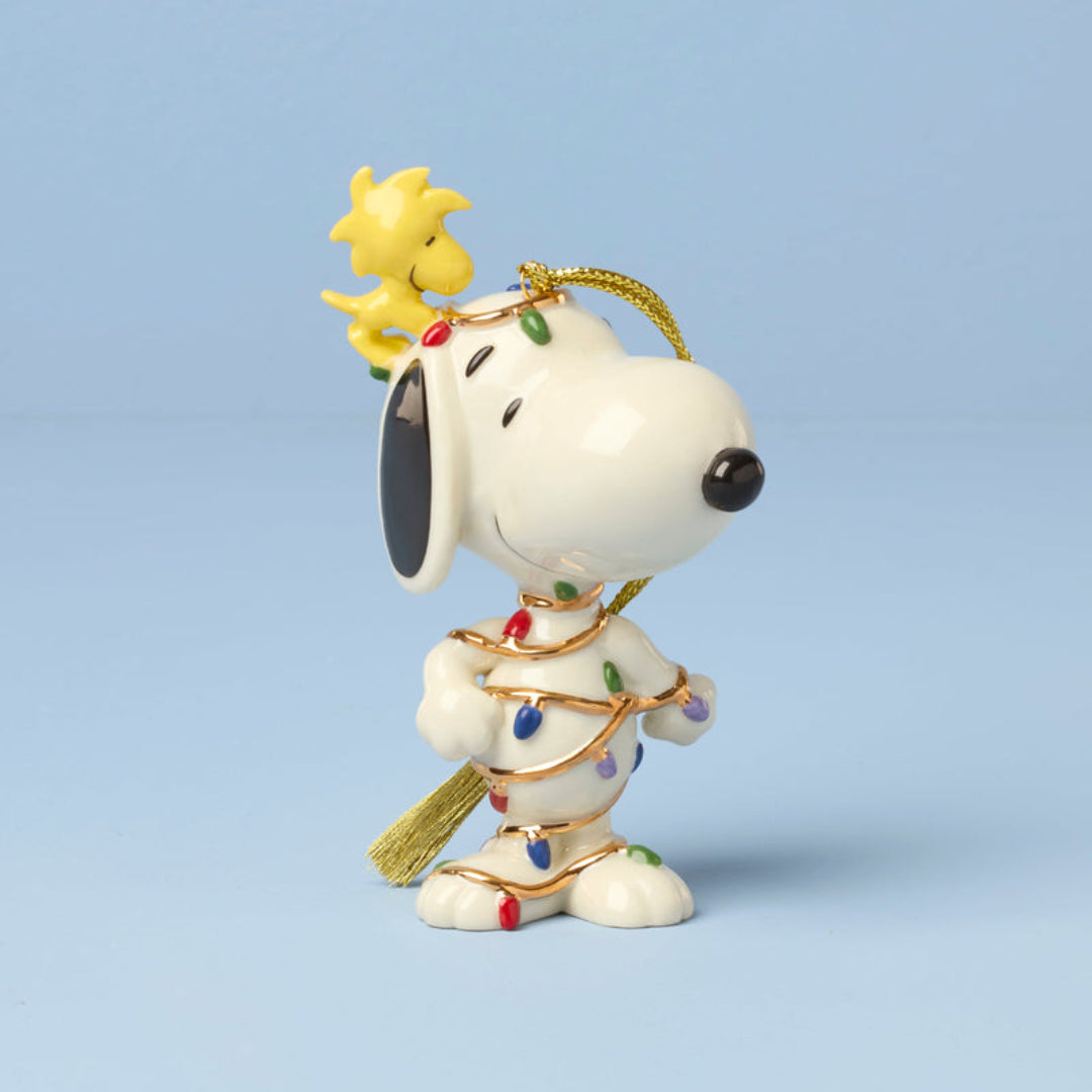 Lenox 2026 Snoopy Tangled in Lights Ornament