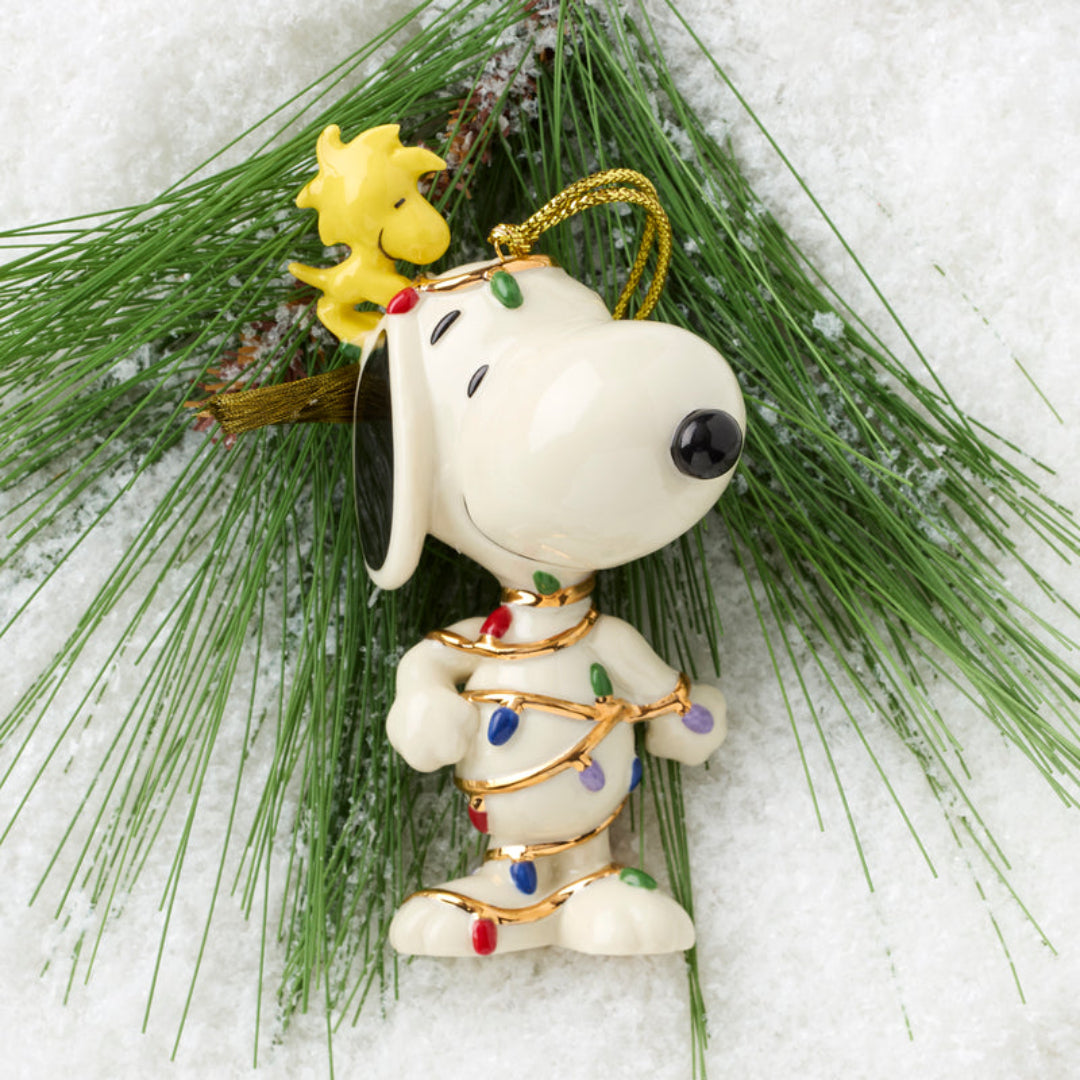 Lenox 2026 Snoopy Tangled in Lights Ornament