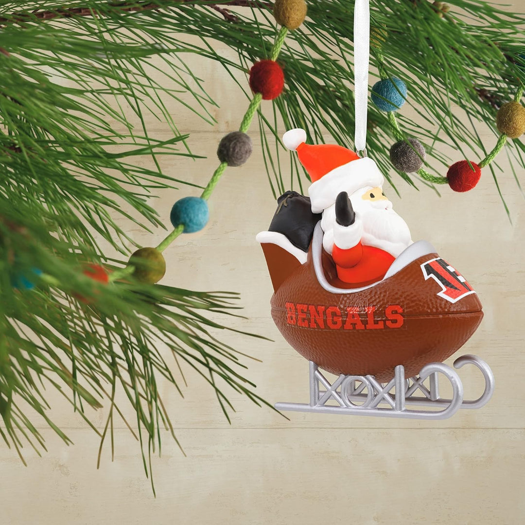 Hallmark NFL Cincinnati Bengals Santa Football Sled Christmas Ornament